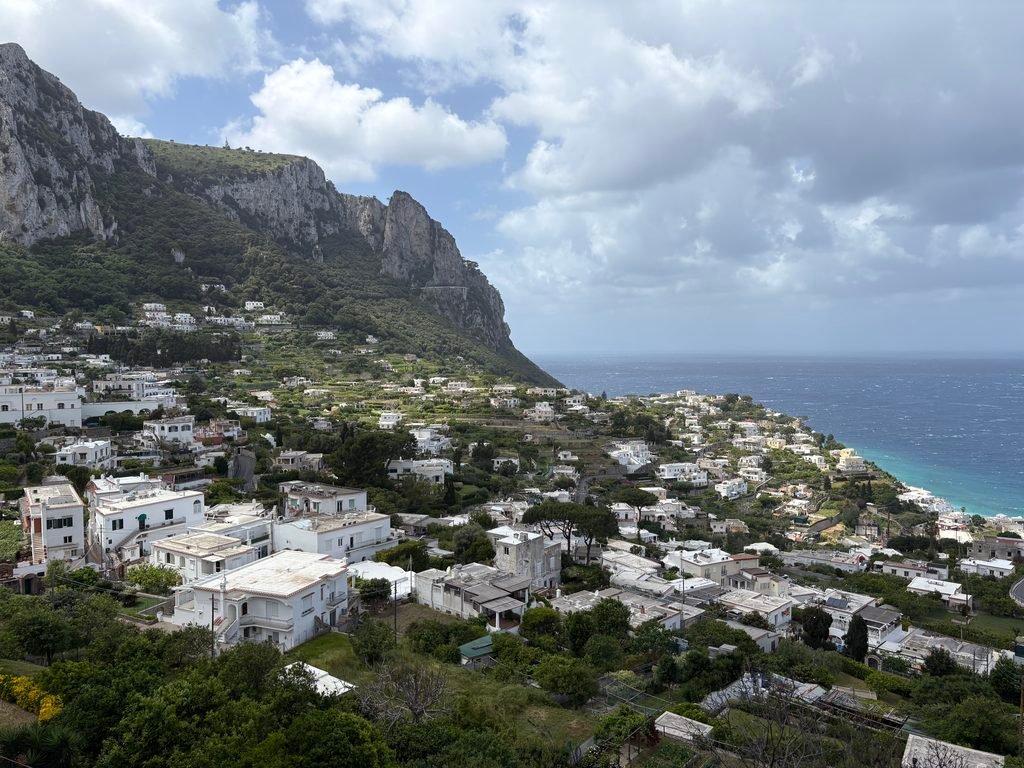 View over Capri and the slopes above Marina Grande on Capri.