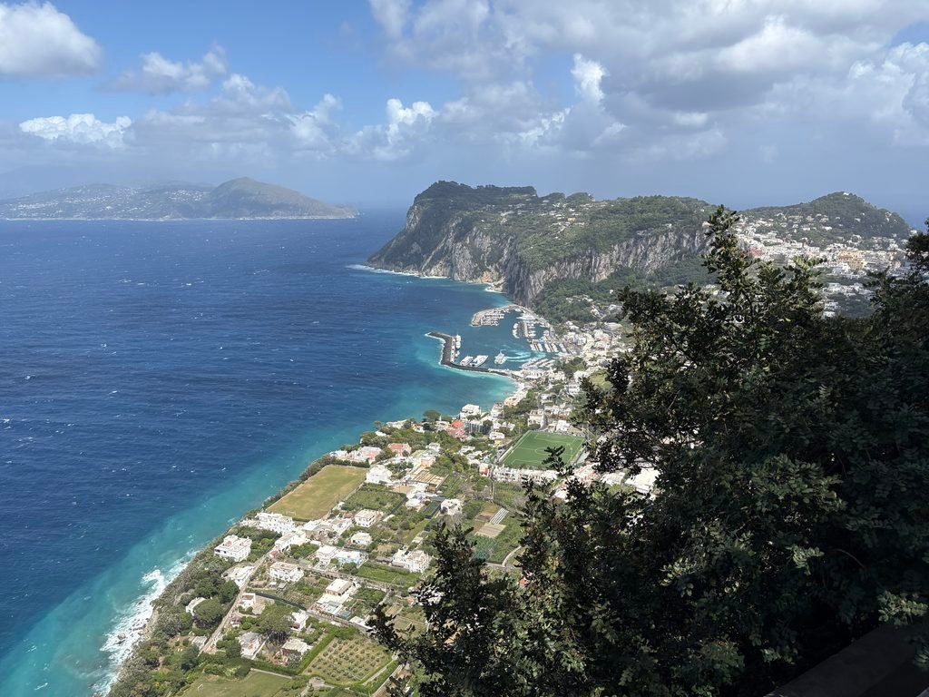 Views of Capri and its coastline from Villa San Michele.
